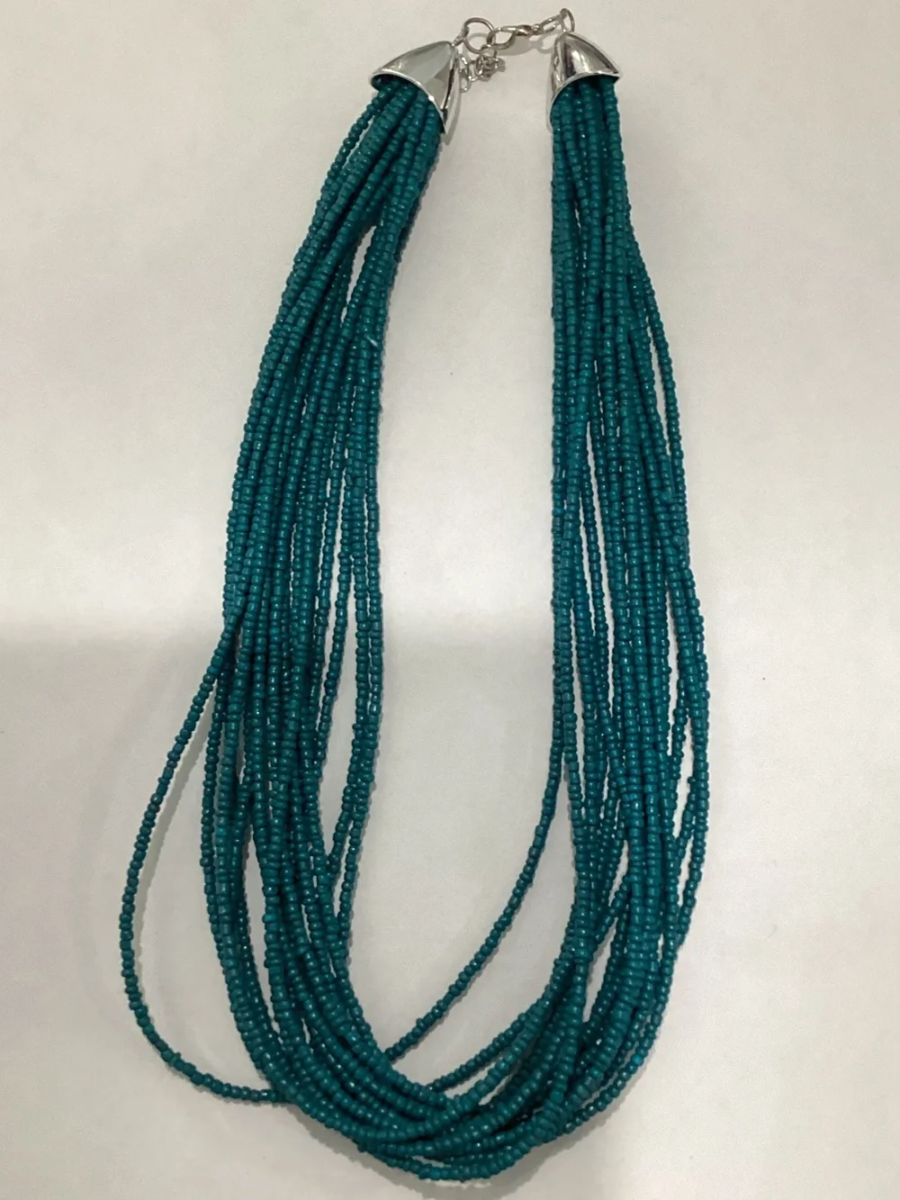 Multi-Strand‎ Teal Beaded Necklace